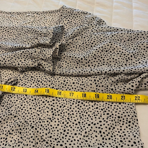 SHEIN Off White & Black Polka Dot Long Sleeve Blouse Size XL - Picture 7 of 9
